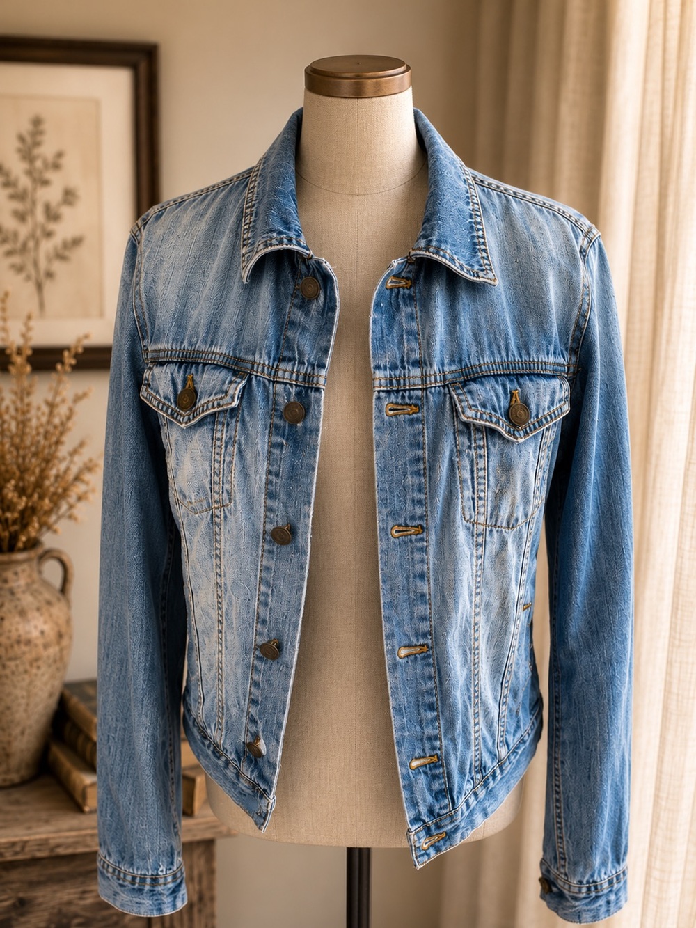 Stylish Soft Relaxed Talbots Blue Denim Jacket